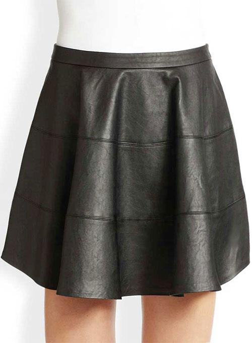 Sculpted Flare Leather Skirt - # 440 - Click Image to Close