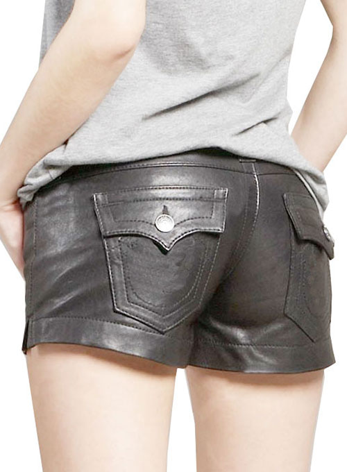 Leather Cargo Shorts Style # 356 - Click Image to Close