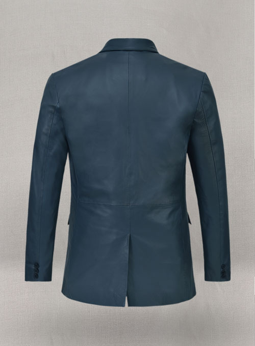 Soft Winsor Blue Leather Blazer