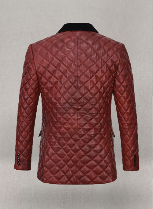 Spanish Red Bocelli Quilted Leather Blazer