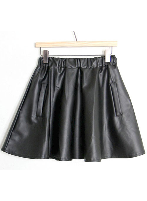 Swing Flare Leather Skirt - # 481 - Click Image to Close