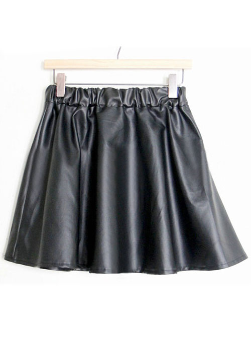 Swing Flare Leather Skirt - # 481 - Click Image to Close