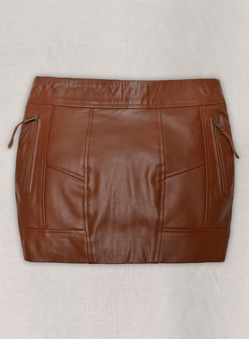 Tan Brown Vicious Leather Skirt # 483