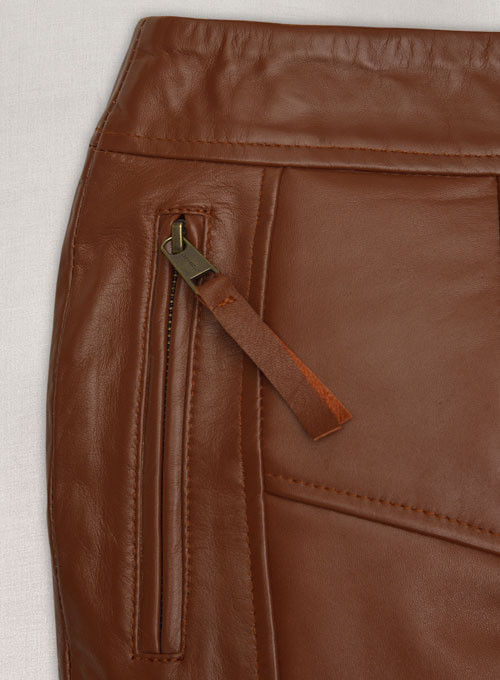 Tan Brown Vicious Leather Skirt # 483
