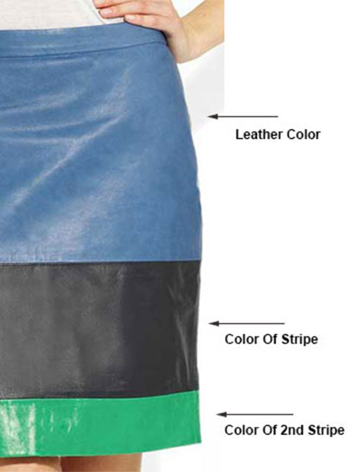 Tri Color Leather Skirt - Click Image to Close