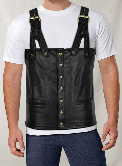 Tupac Suspender Leather Vest