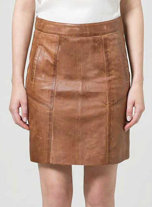 Varsity Leather Skirt - # 432 - Click Image to Close