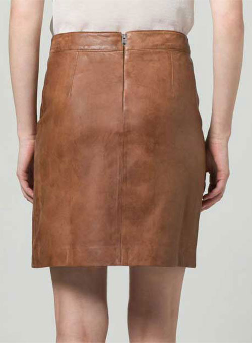 Varsity Leather Skirt - # 432 - Click Image to Close