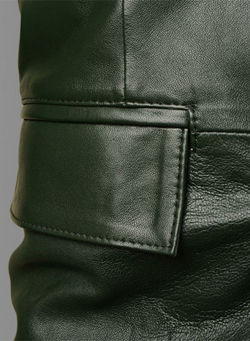 Vintage Green Leather Blazer - Click Image to Close