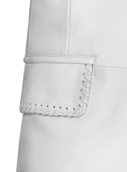 White Medieval Leather Blazer - Click Image to Close