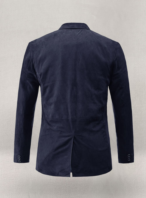 Royal Blue Suede Leather Blazer