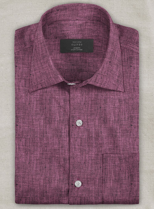 European Orchid Purple Linen Shirt - Full Sleeves