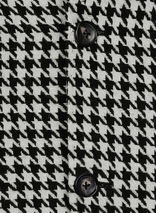 Big Houndstooth BW Tweed Jacket - Click Image to Close