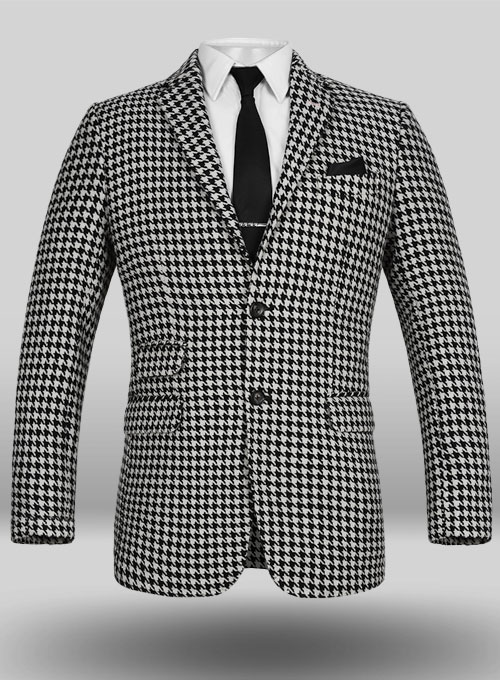 Big Houndstooth BW Tweed Suit - Click Image to Close