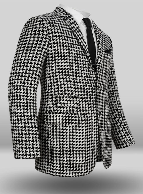 Big Houndstooth BW Tweed Suit - Click Image to Close