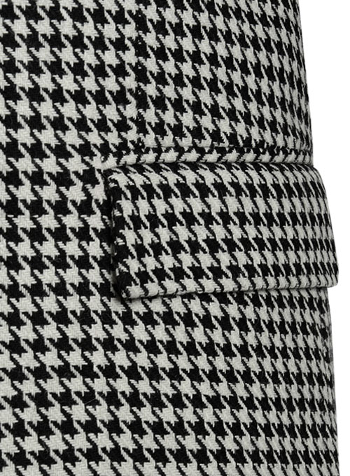 Big Houndstooth BW Tweed Double Breasted Jacket - Click Image to Close