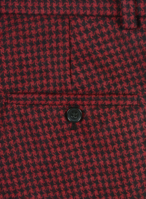 Big Houndstooth Red Tweed Suit