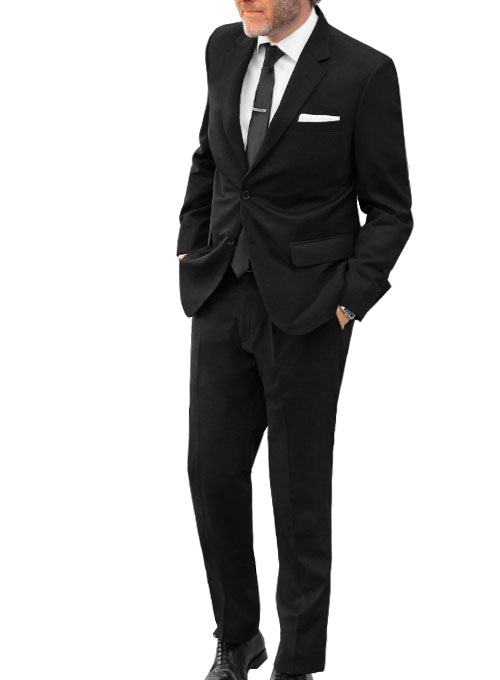 Black Merino Wool Suit - Click Image to Close