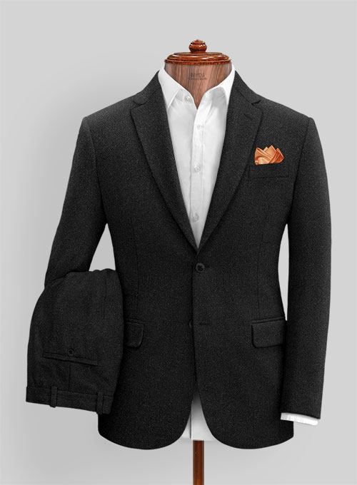 Black Heavy Tweed Suit