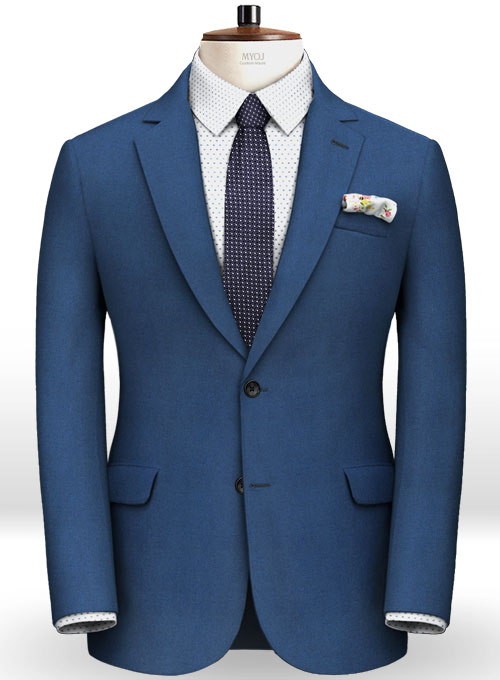 Bottle Blue Flannel Wool Suit