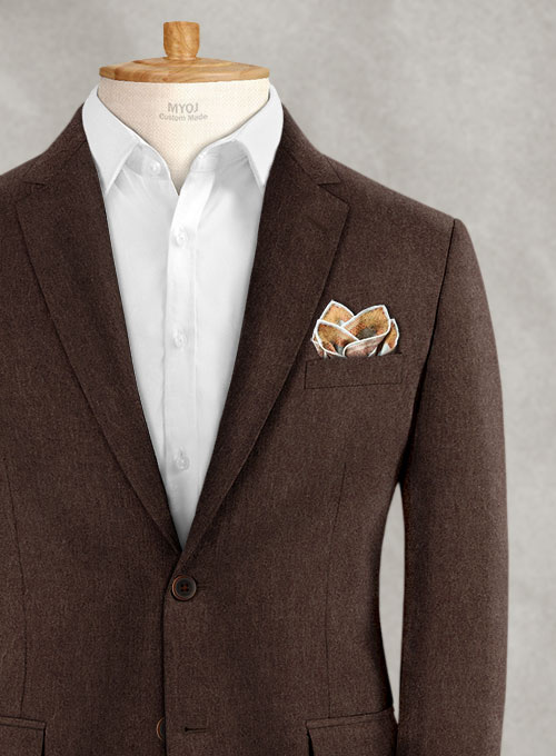 Brown Flannel Wool Suit