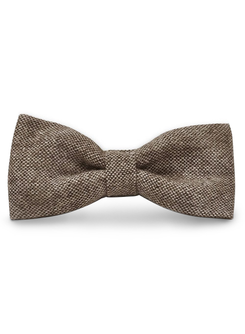 Tweed Bow - Brown Tweed - Click Image to Close