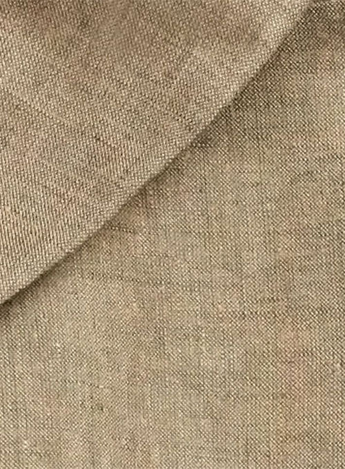 Italian Casa Dk Beige Linen Jacket - Elephant Lapel - 40R