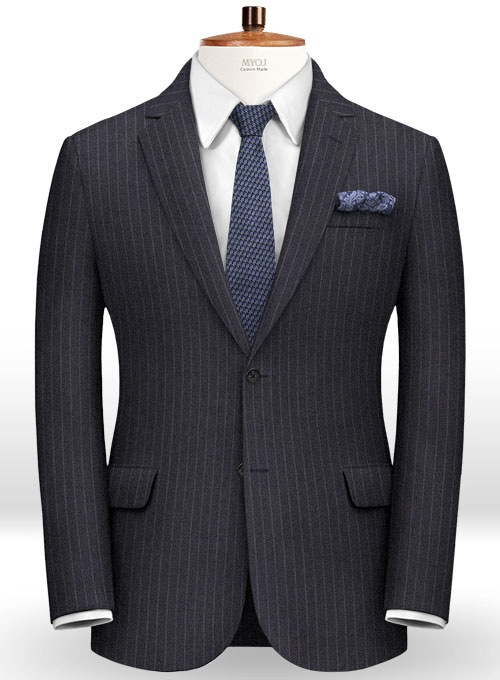 Chalkstripe Wool Dark Blue Suit