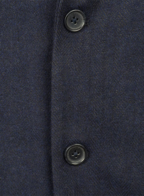 Deep Blue Herringbone Tweed Jacket - Click Image to Close