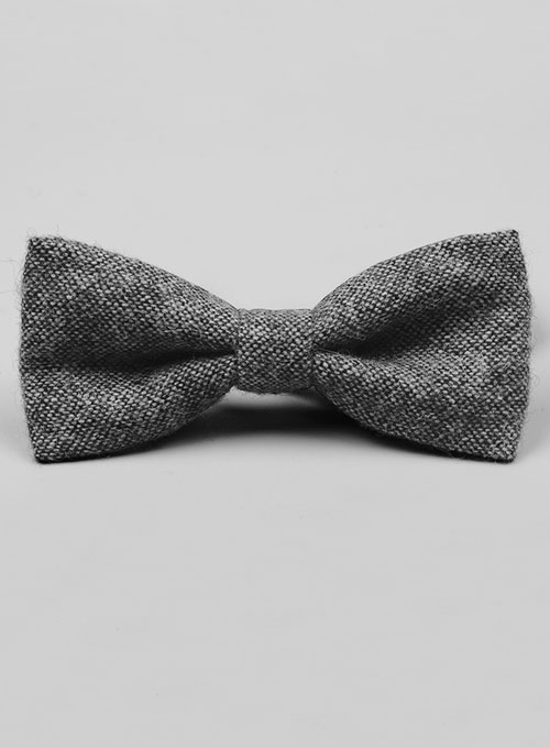 Tweed Bow - Dark Gray Tweed - Click Image to Close