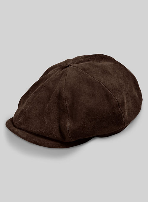 Dark Brown Suede Newsboy Cap