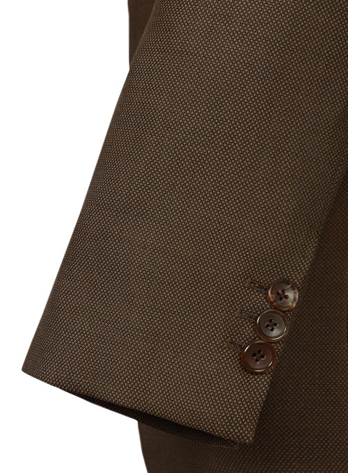 Empire Nail Head Brown Wool Jacket With Leather Lapel