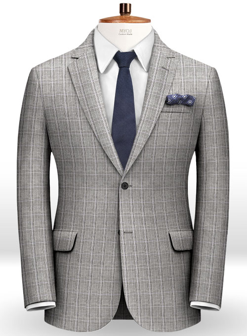 Glen Wool Light Gray Suit