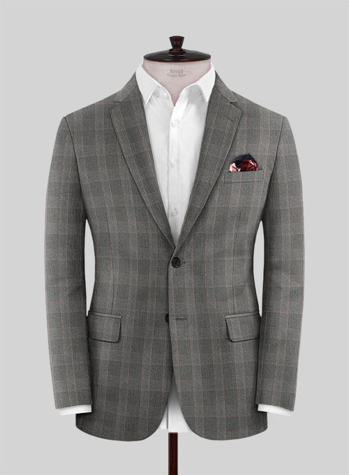 Gray Mont Checks Flannel Wool Suit