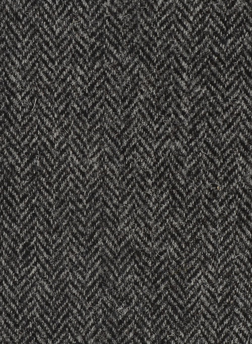 Harris Tweed Dark Gray Herringbone Suit