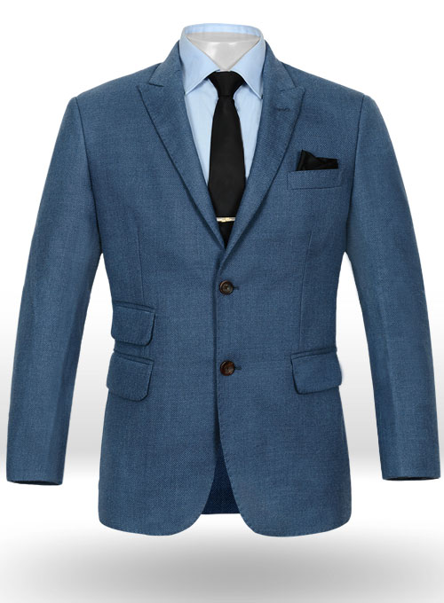 Heavy Blue Flannel Wool Suit