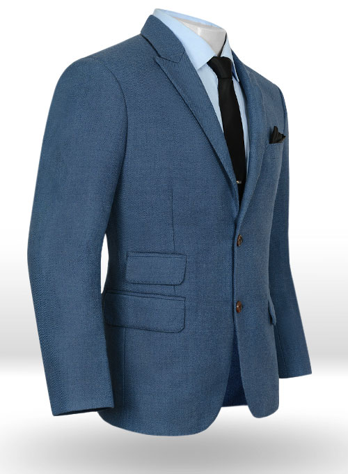 Heavy Blue Flannel Wool Suit