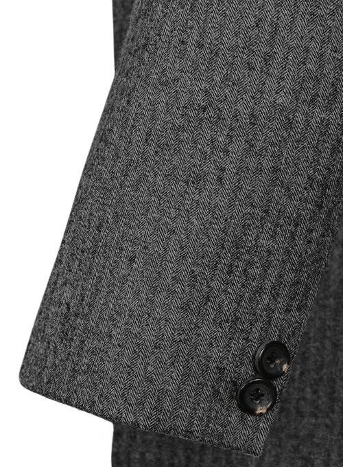 Herringbone Gray Flannel Wool Jacket - Click Image to Close