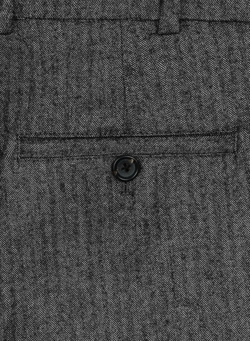 Herringbone Gray Flannel Wool Jacket - Click Image to Close
