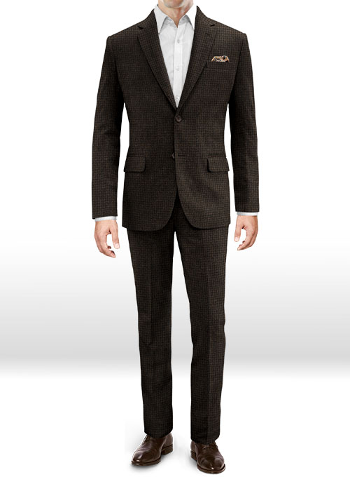 Houndstooth Dark Brown Tweed Suit