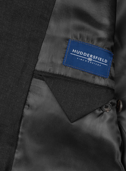Huddersfield Dk Charcoal Pure Wool Double Breasted Blazer - Click Image to Close