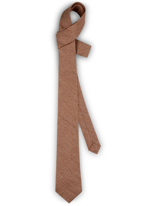 Italian Linen Tie - Brown Twill