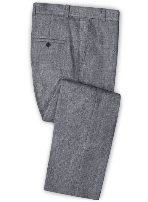 Italian Khyber Gray Blue Linen Suit
