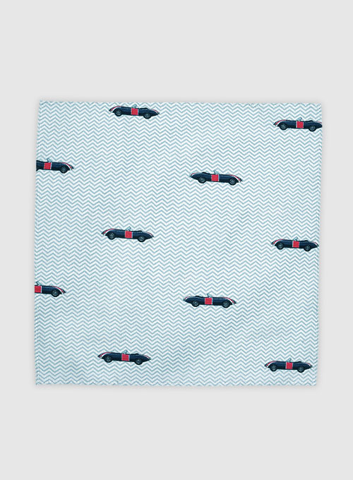 Italian Cotton Pocket Square - Retro Car