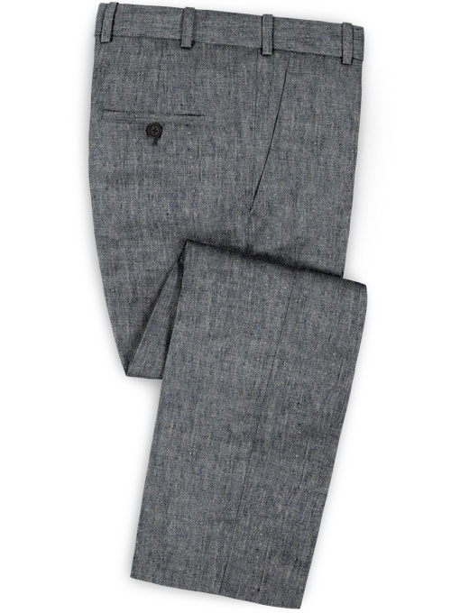 Italian Denim Blue Linen Suit