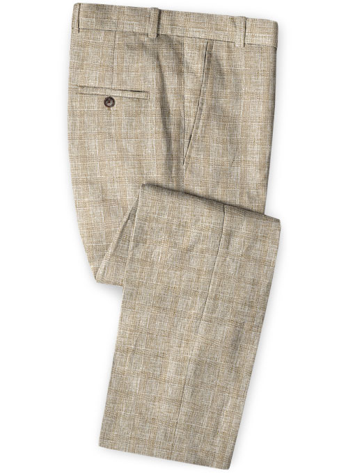 Italian Beige Glen Linen Suit