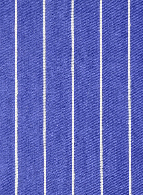 Italian Blue Stripe Linen Suit