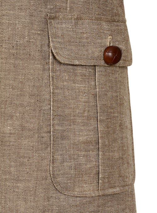 Italian Denim Brown Linen Danish Style Sports Coat