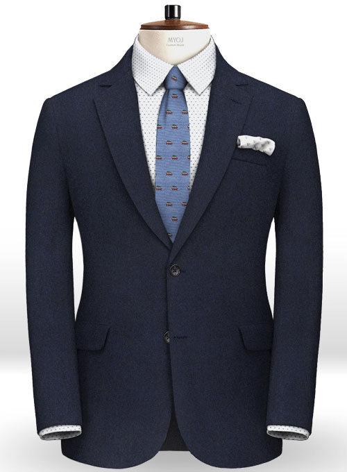Italian Flannel Lux Blue Wool Suit - Click Image to Close