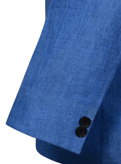 Italian Matte Blue Linen Jacket